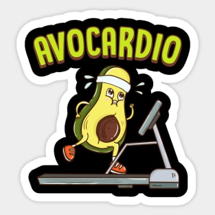 Avocardio Avocado Cardio Pun Running Exercise Gym Sticker